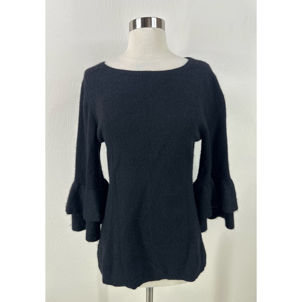Charter Club Luxury Cashmere Ruffle 3/4 Sleeves Top